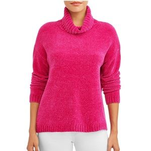 NWT Pink Turtleneck Sweater Chenille Size: L